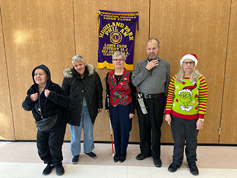 Members of the Middlesex County Association of the Blind at the Holiday Party sponsored by the Highland Park Lions Club