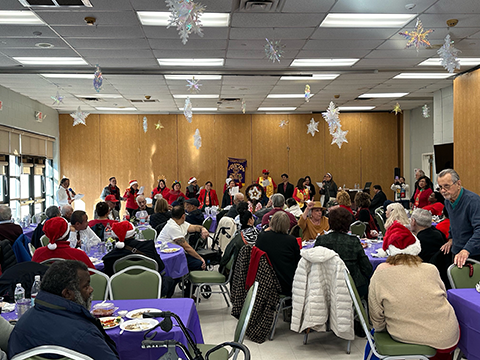 Members of the Middlesex County Association of the Blind at the Holiday Party sponsored by the Highland Park Lions Club